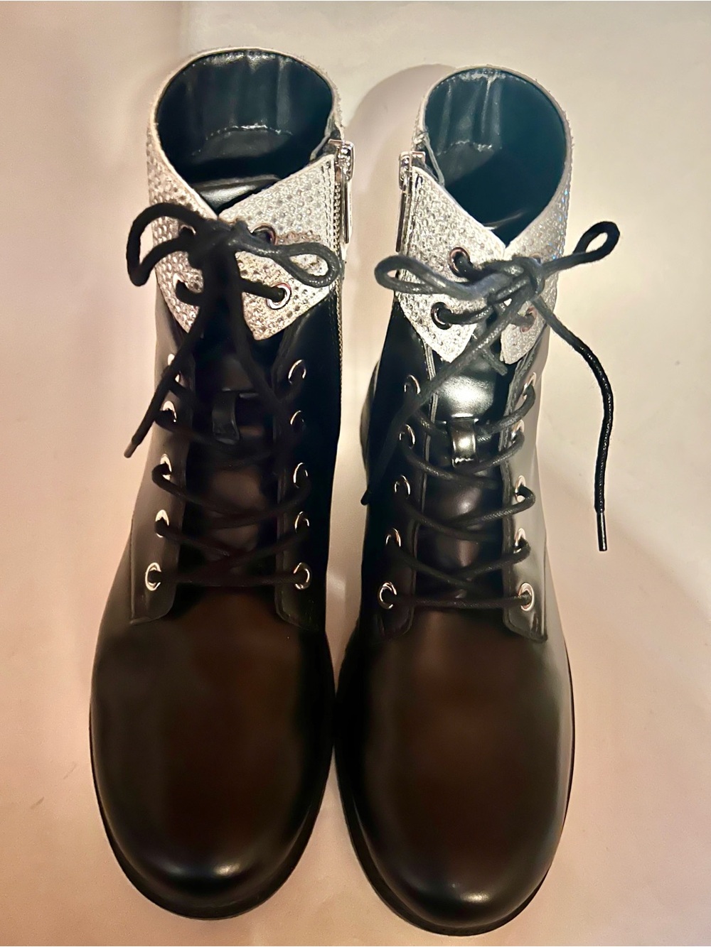 Michael Kors Alistair Boots Women's 10 Black Round Toe Combat Style